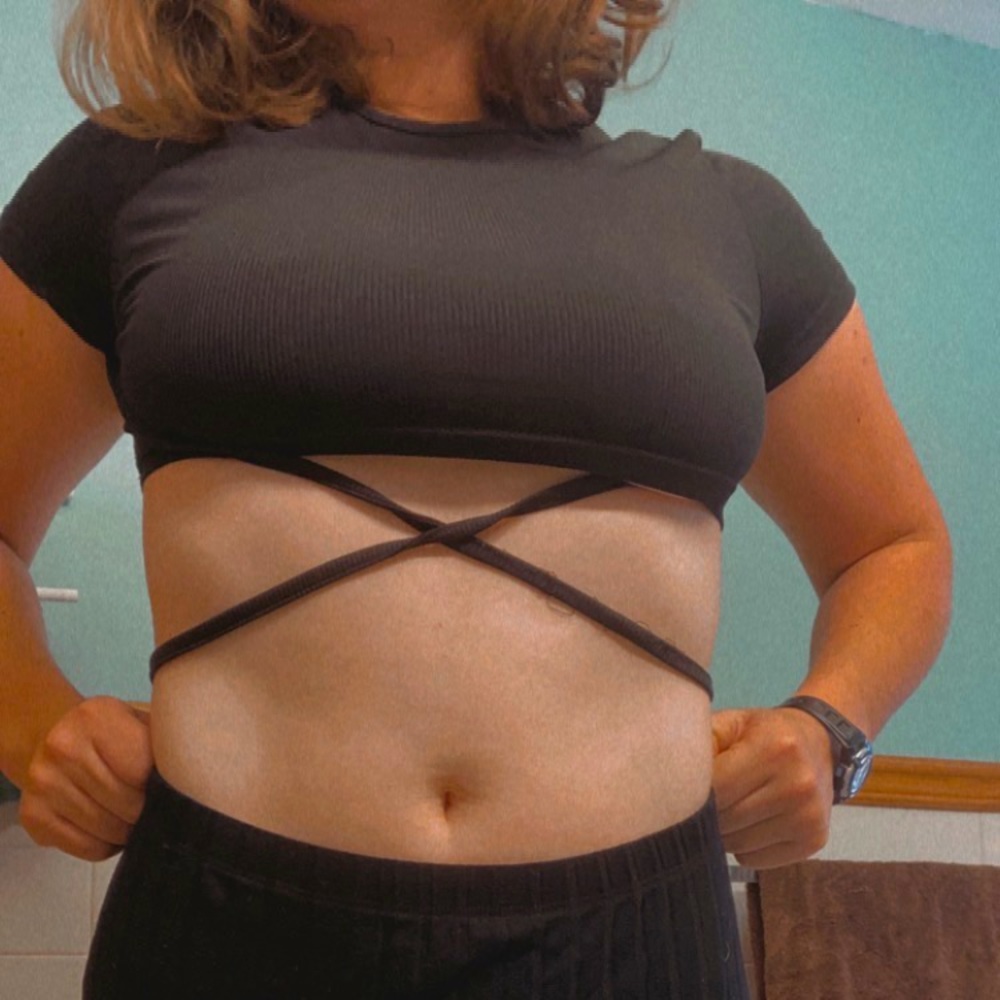 Cute black crop top with ties!